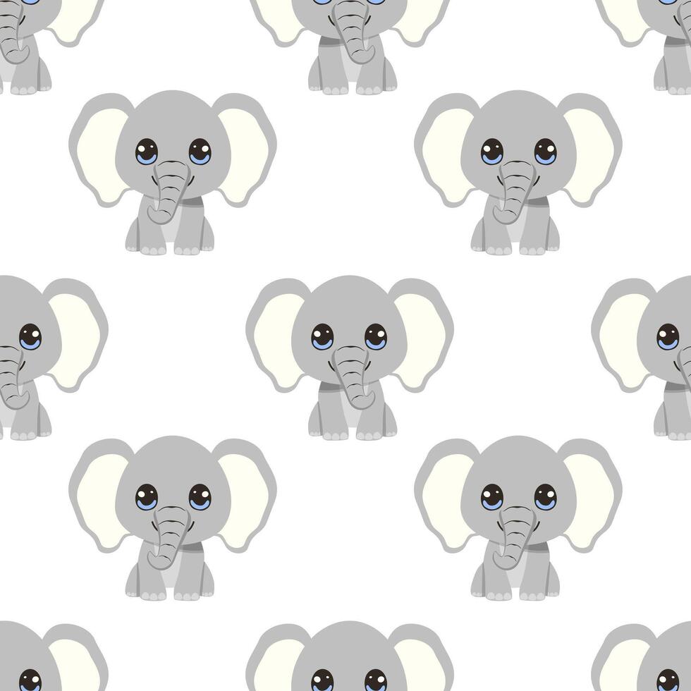 sin costura modelo con dibujos animados linda elefante vector