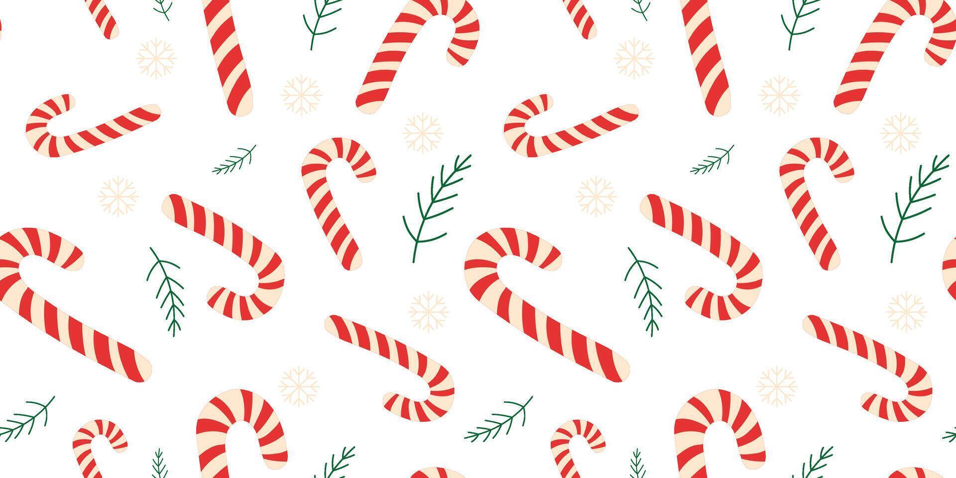 Seamless pattern with red Christmas canes vector