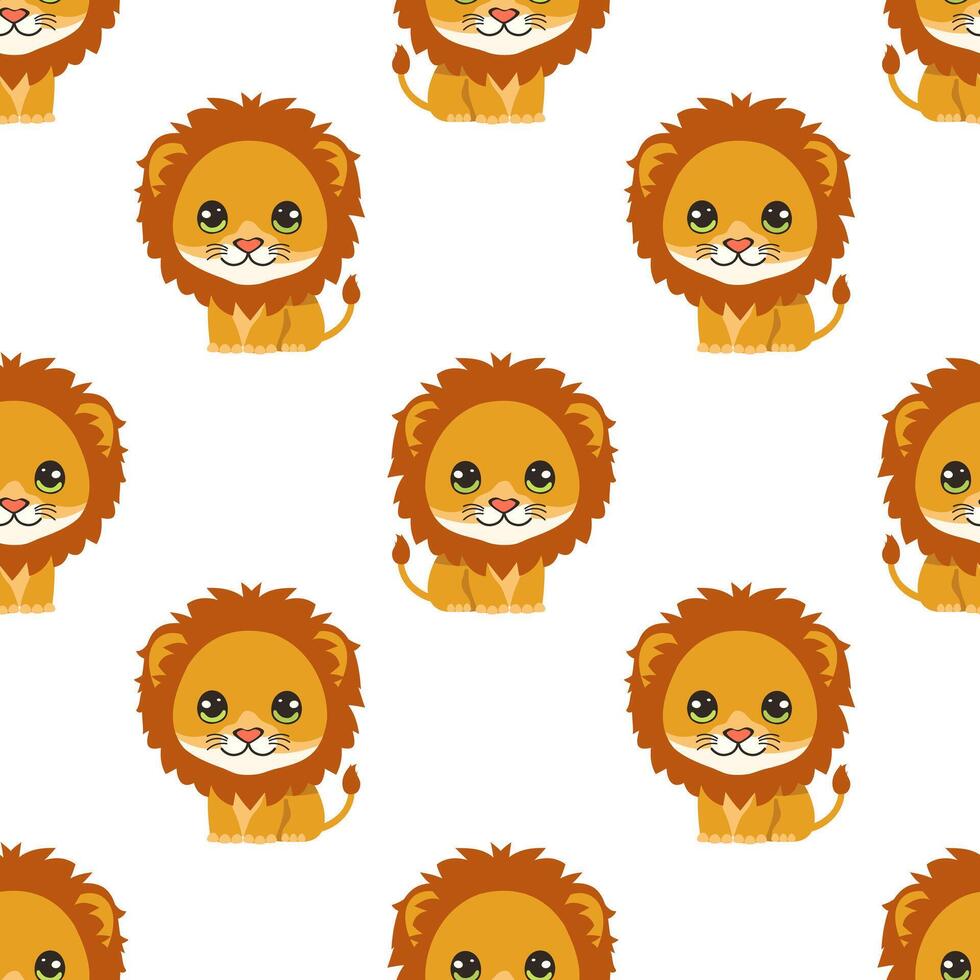 seamless pattern with lions vector