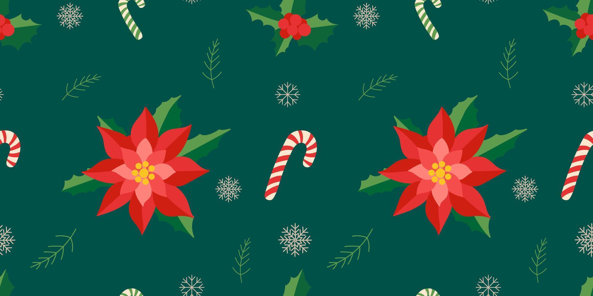 christmas background with holly and berry vector