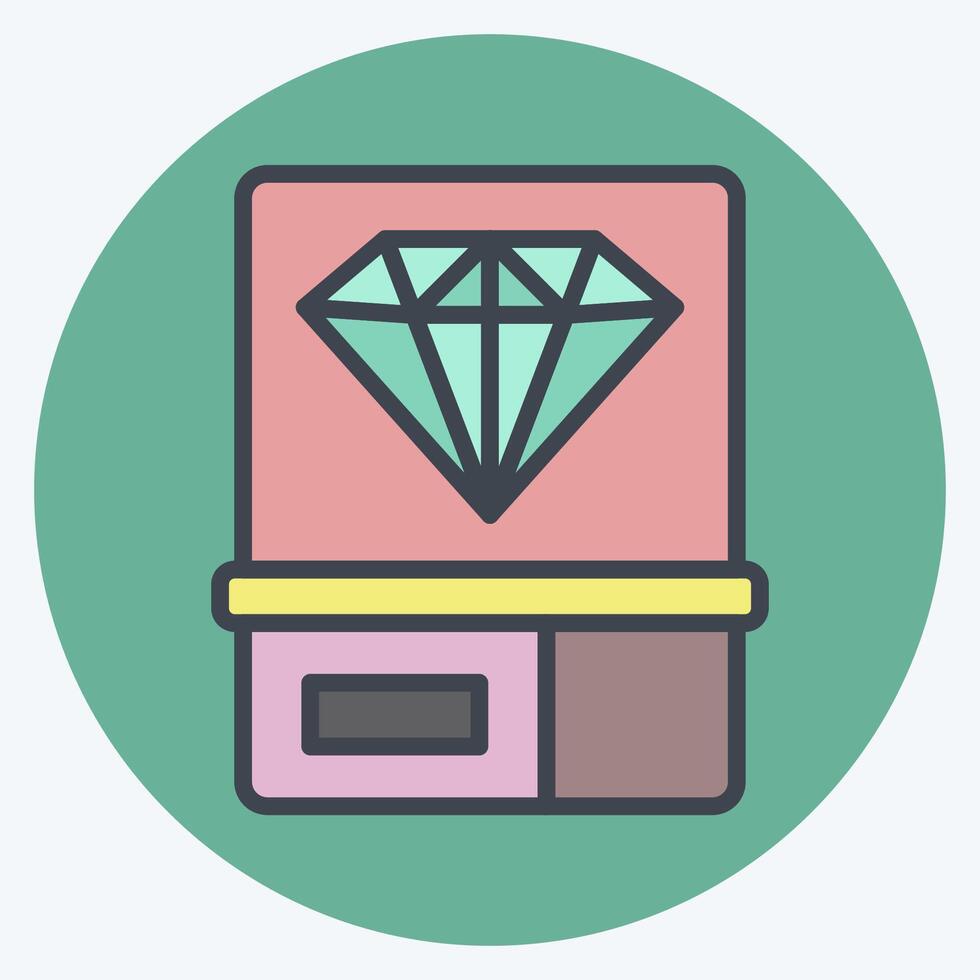 Icon Diamond 2. related to Ring symbol. color mate style. simple design editable. simple illustration vector