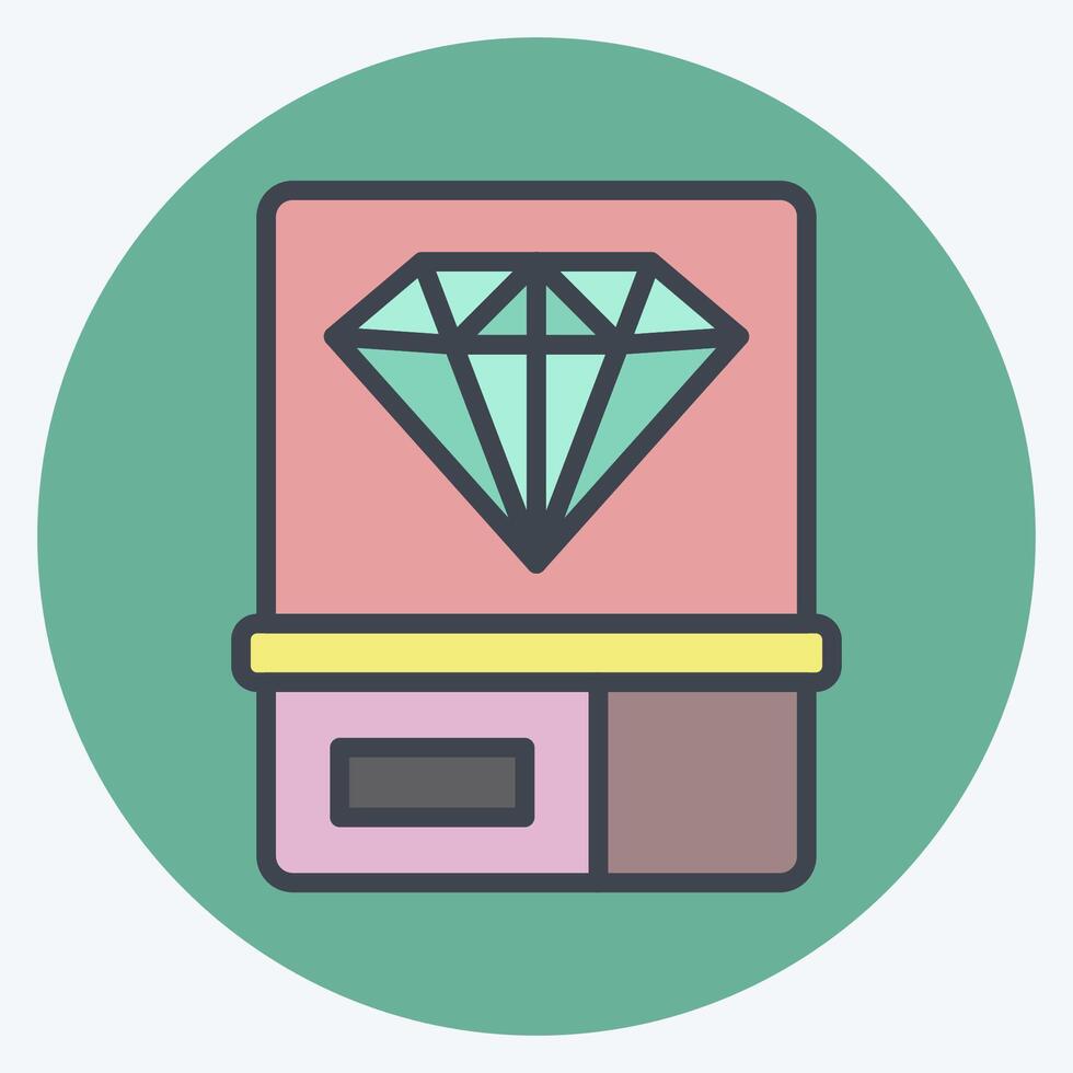 Icon Diamond 2. related to Ring symbol. color mate style. simple design editable. simple illustration vector