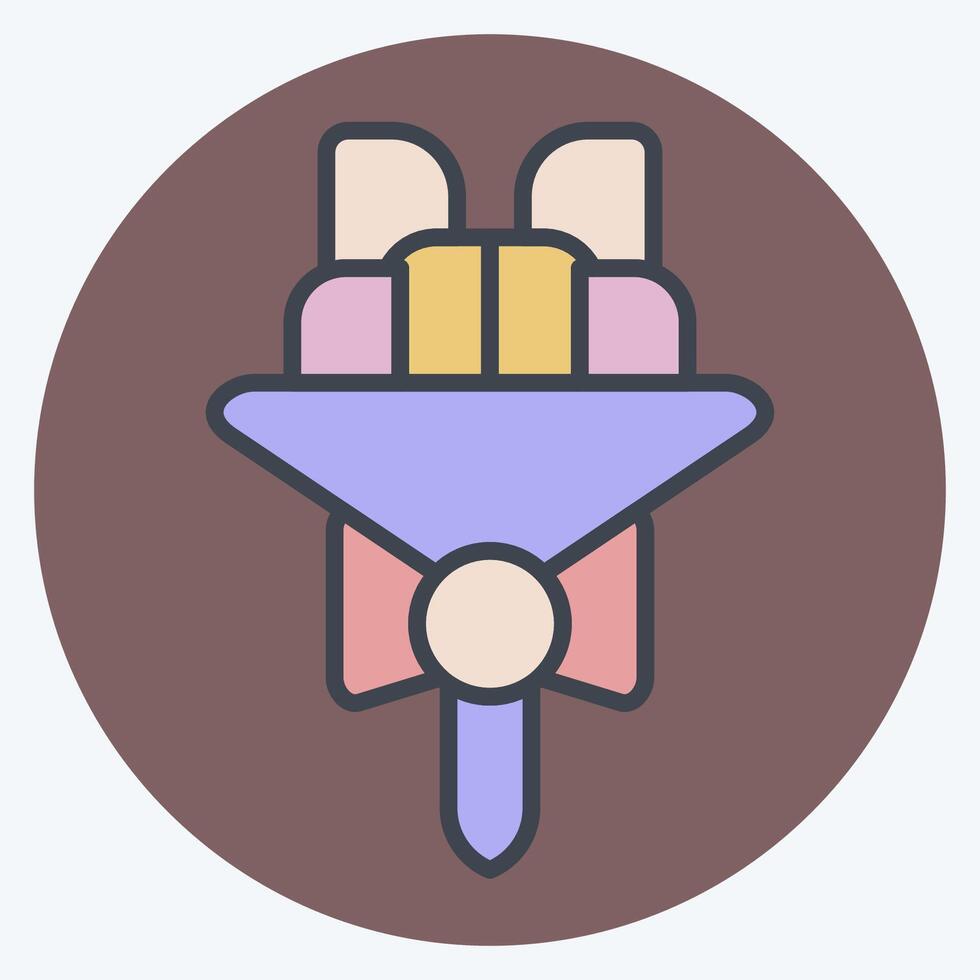 Icon Bouquet 2. related to Ring symbol. color mate style. simple design editable. simple illustration vector
