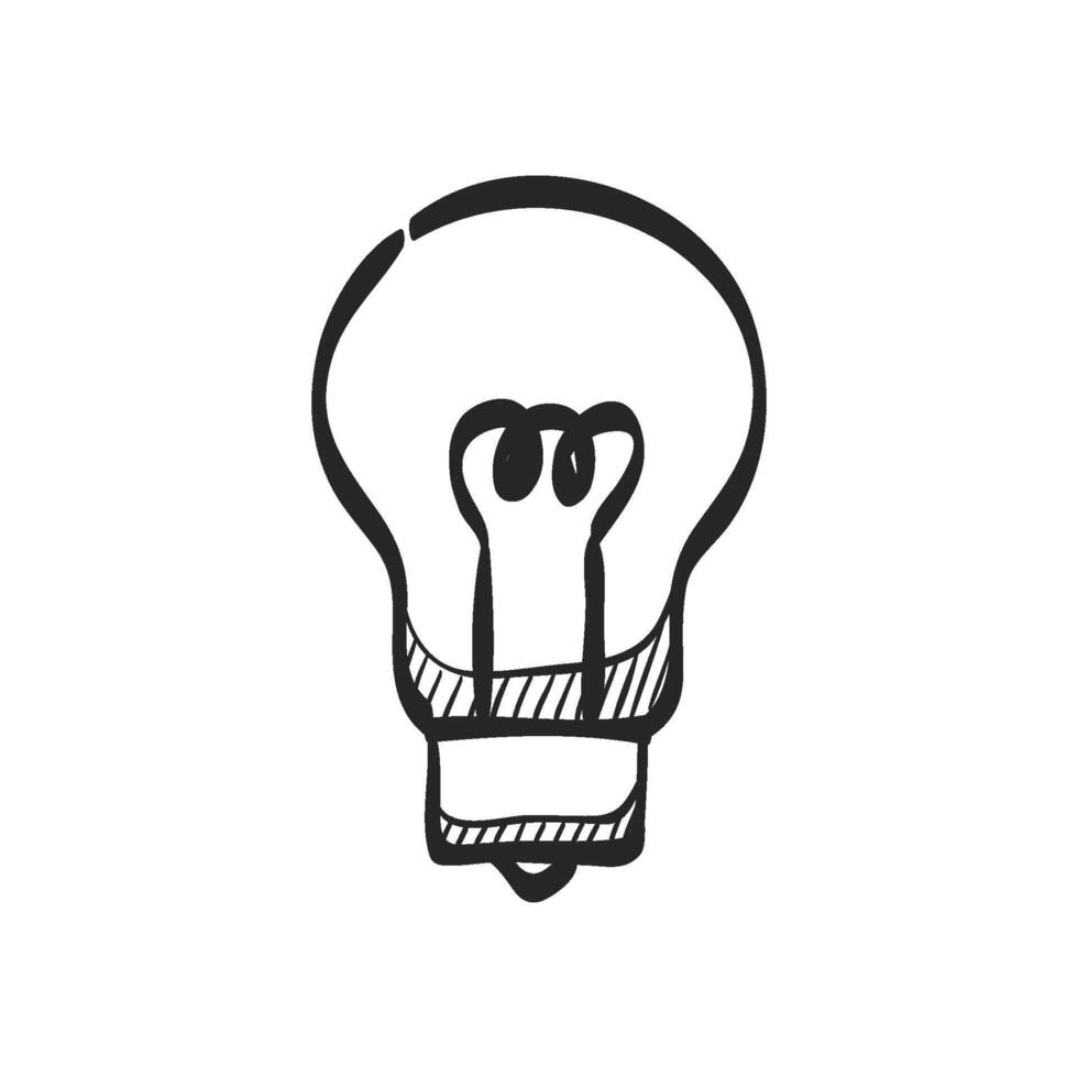 Hand drawn sketch icon light bulb vector