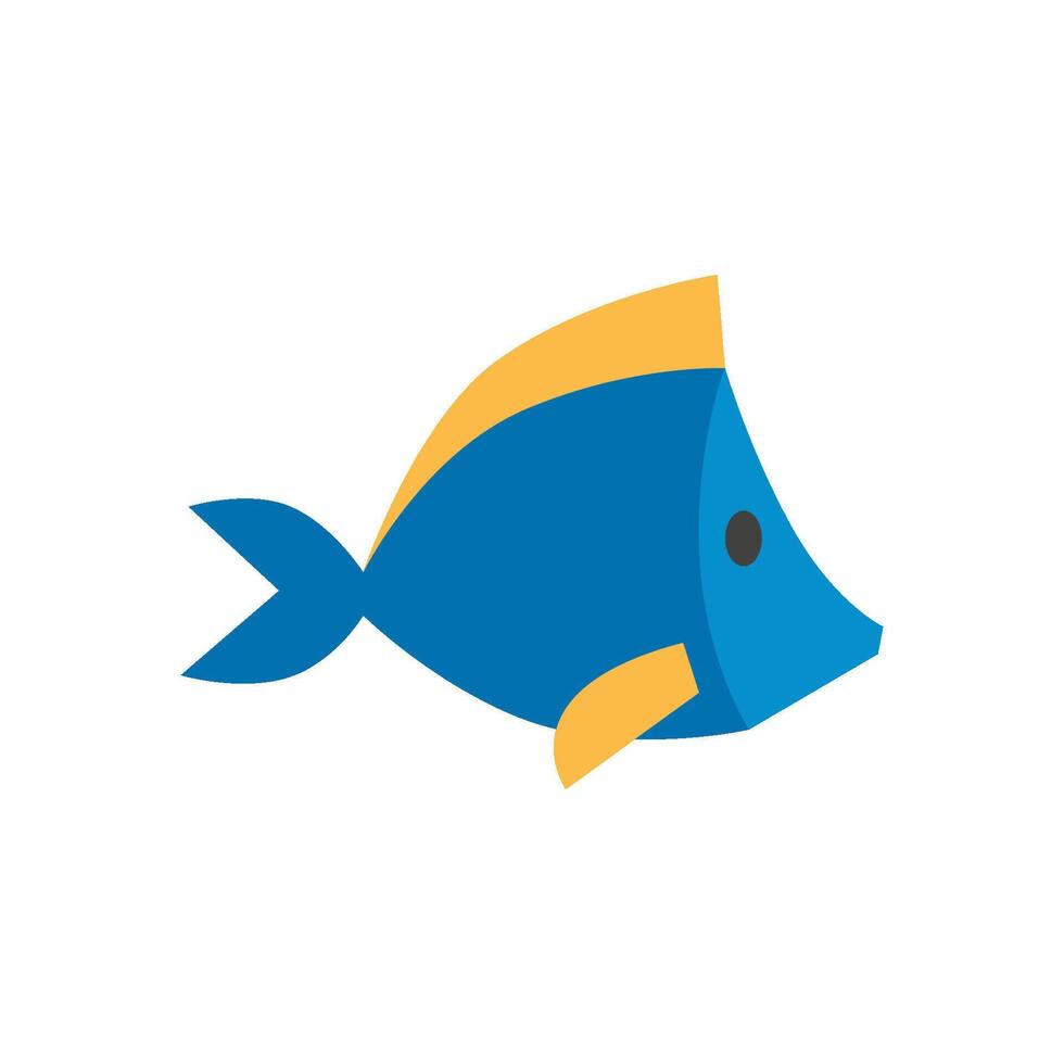 Fish icon in flat color style. Sea creature animal cute pets vector