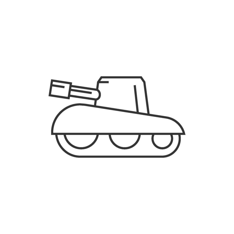 tanque icono en Delgado contorno estilo vector