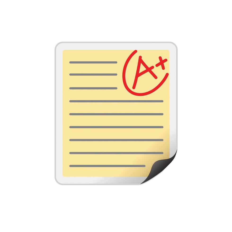 Exam result icon in color. Education school student vector