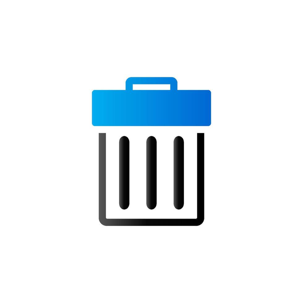 Trash bin icon in duo tone color. Garbage can clean office bucket vector