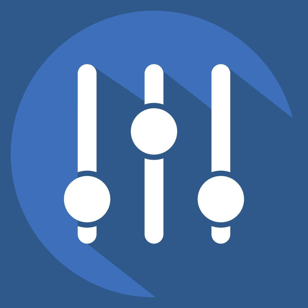 Icon Music Adjuster. related to Podcast symbol. long shadow style. simple design editable. simple illustration vector
