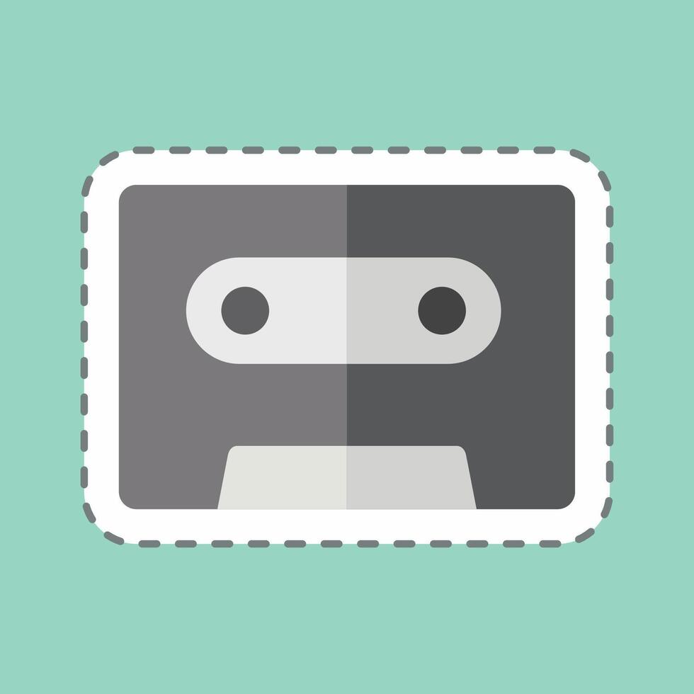 Sticker line cut Tape. related to Podcast symbol. simple design editable. simple illustration vector