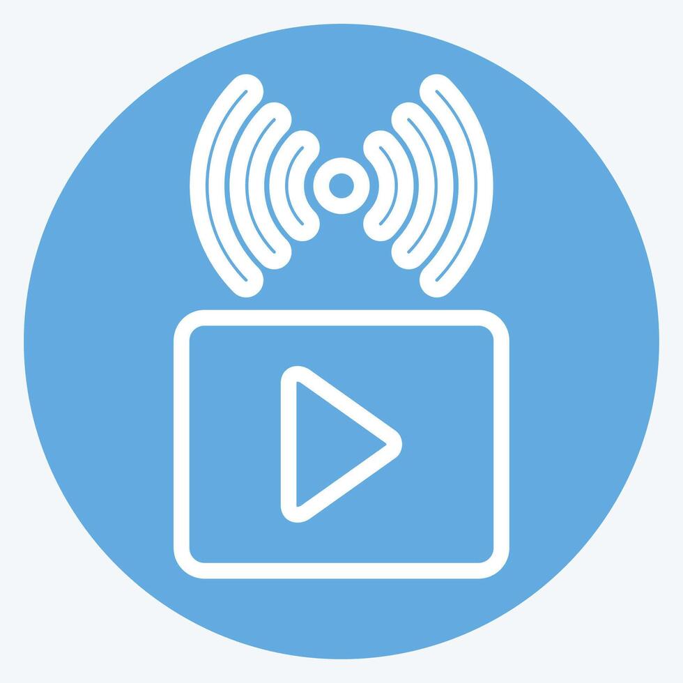 Icon Video Streaming. related to Podcast symbol. blue eyes style. simple design editable. simple illustration vector