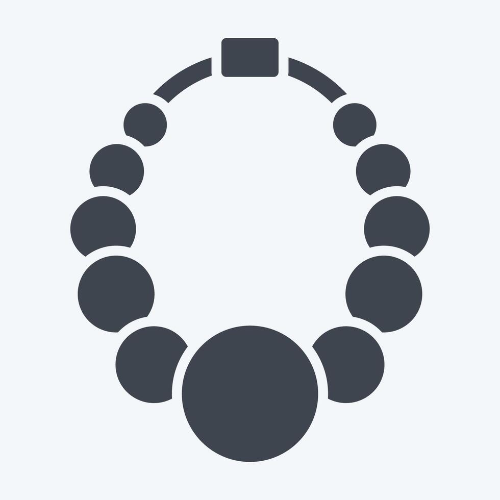 Icon Necklace 2. related to Ring symbol. glyph style. simple design editable. simple illustration vector