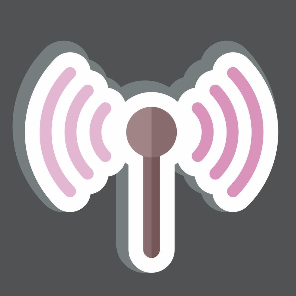 pegatina señal arroyo. relacionado a podcast símbolo. sencillo diseño editable. sencillo ilustración vector