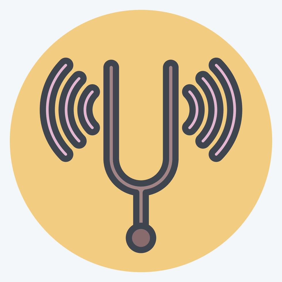 Icon Tuning Fork. related to Podcast symbol. color mate style. simple design editable. simple illustration vector