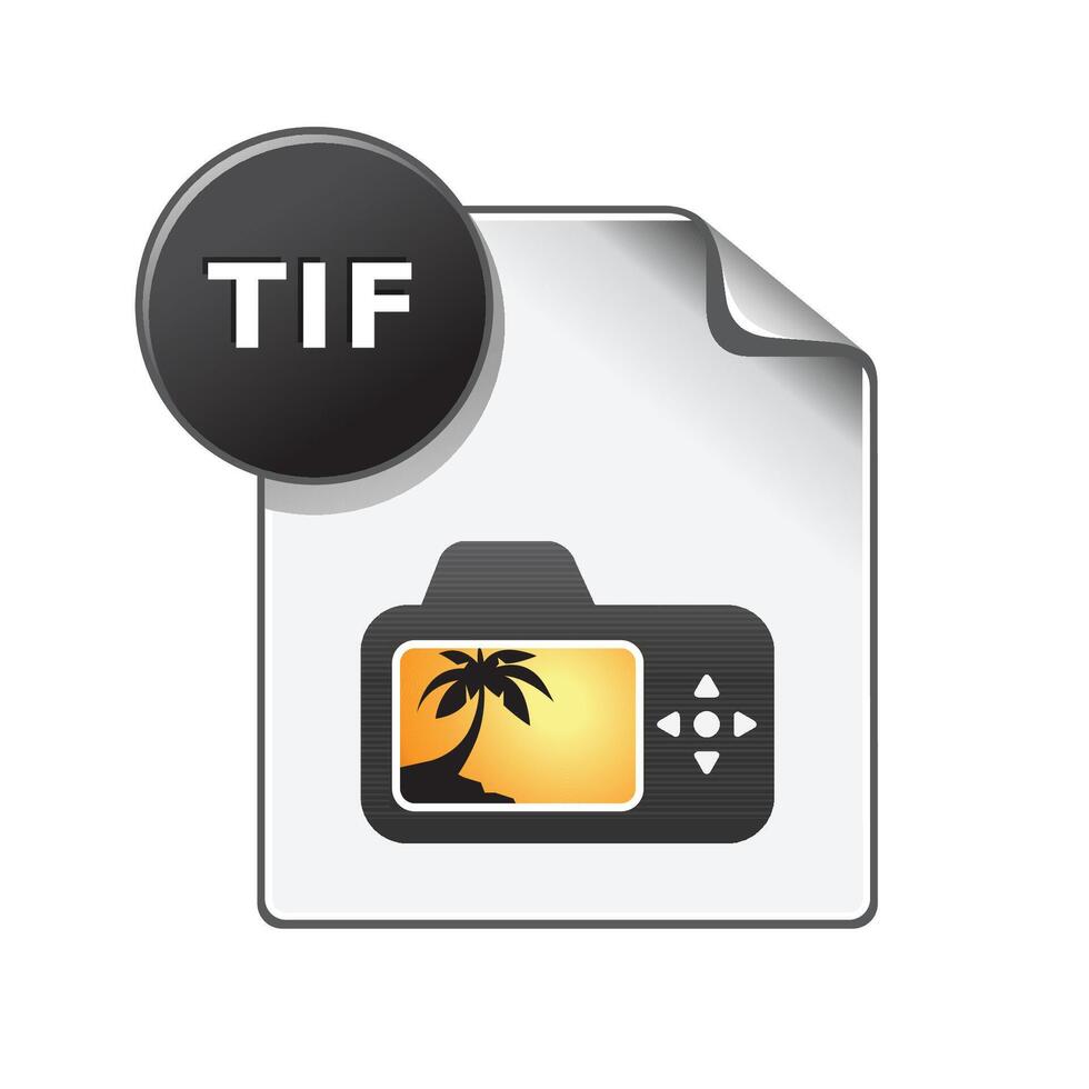 TIF file format icon in color. Image photo file vector