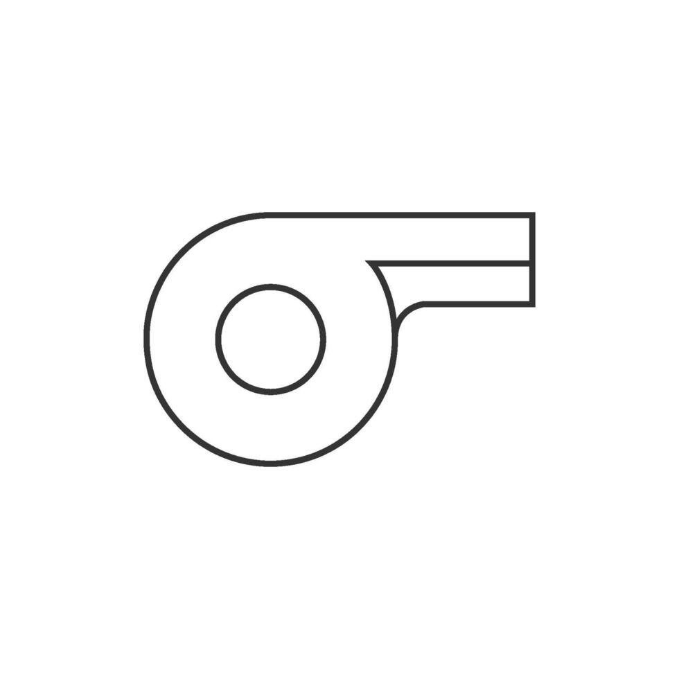 Whistle icon in thin outline style vector