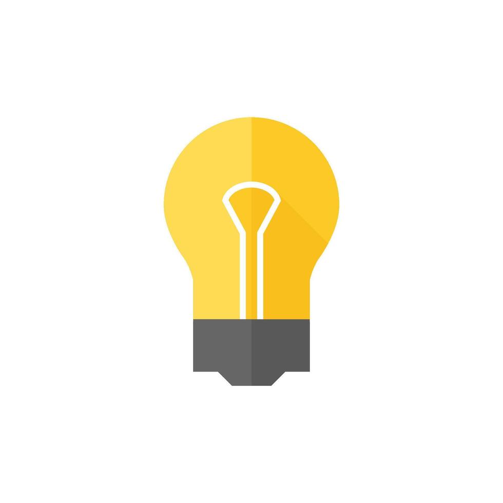 Light bulb icon in flat color style. Idea inspiration electricity light vector
