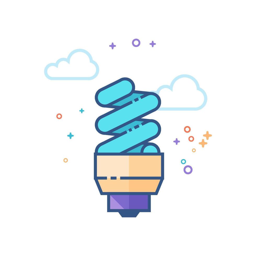 Light bulb icon flat color style vector illustration