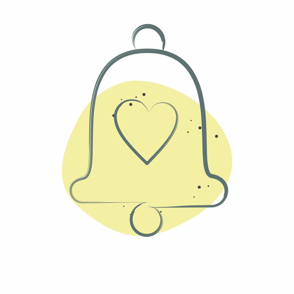 Icon Bell 3. related to Ring symbol. Color Spot Style. simple design editable. simple illustration vector