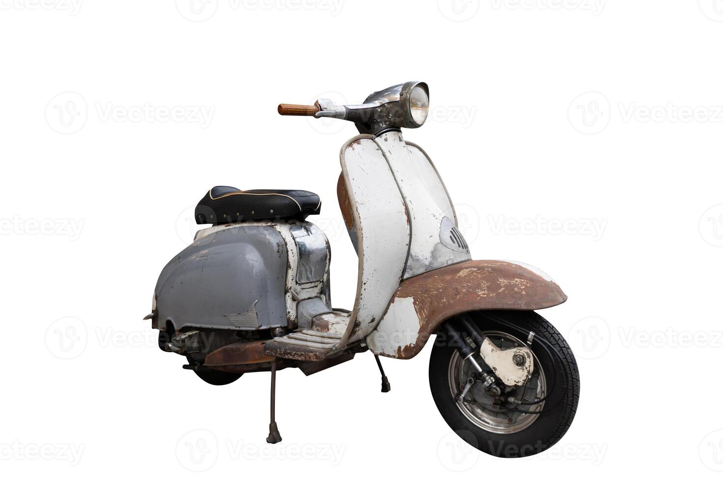 Vintage and Classic Motorcycles scooter on white backgroundVintage and Classic Motorcycles ,scooter on white background photo