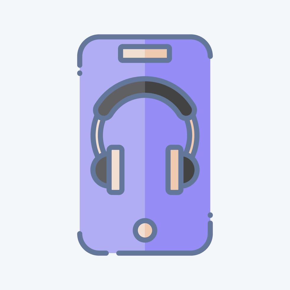icono aplicación relacionado a podcast símbolo. garabatear estilo. sencillo diseño editable. sencillo ilustración vector