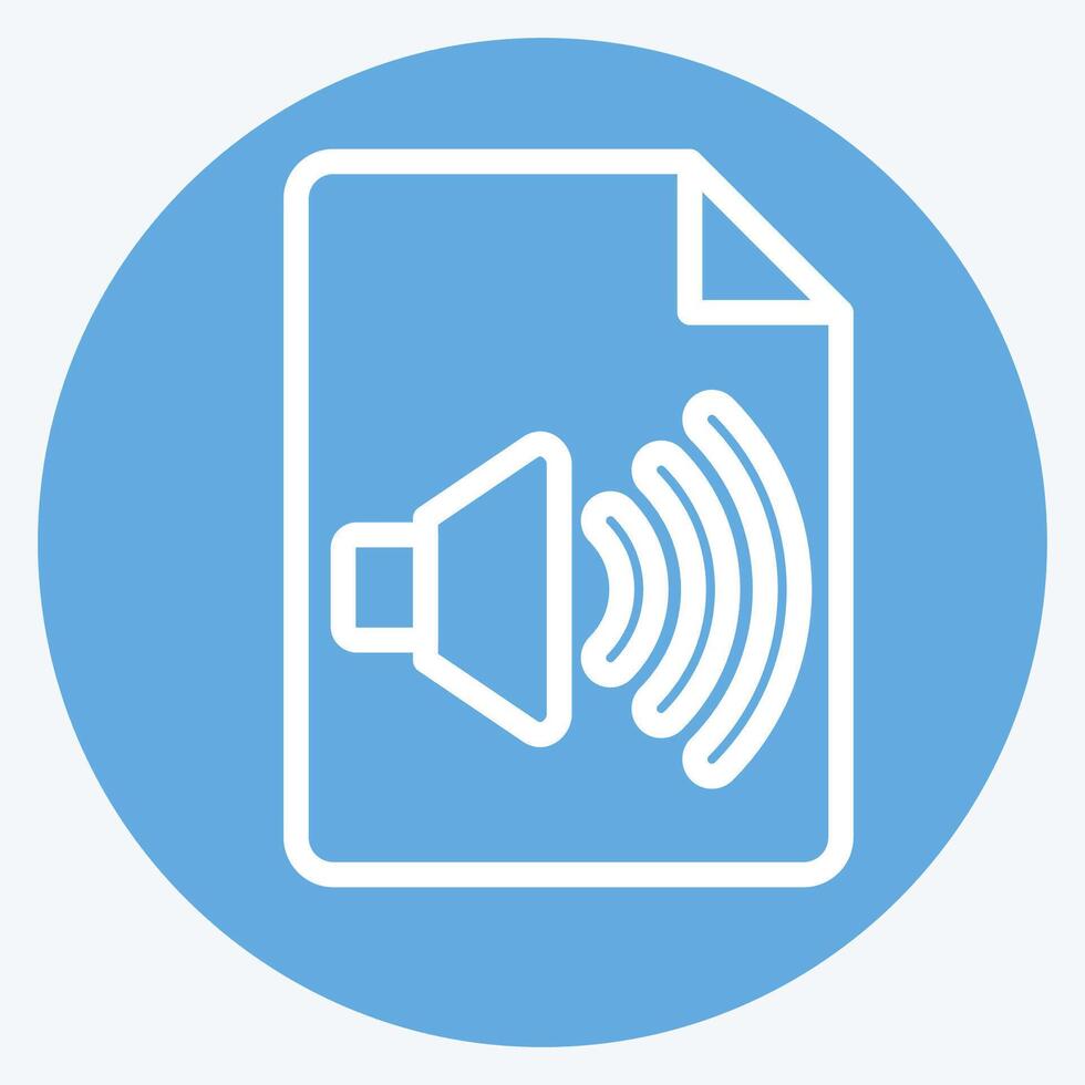 Icon Audio File. related to Podcast symbol. blue eyes style. simple design editable. simple illustration vector