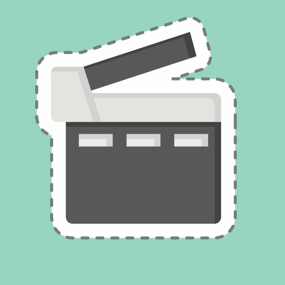 Sticker line cut Cinematographic. related to Podcast symbol. simple design editable. simple illustration vector