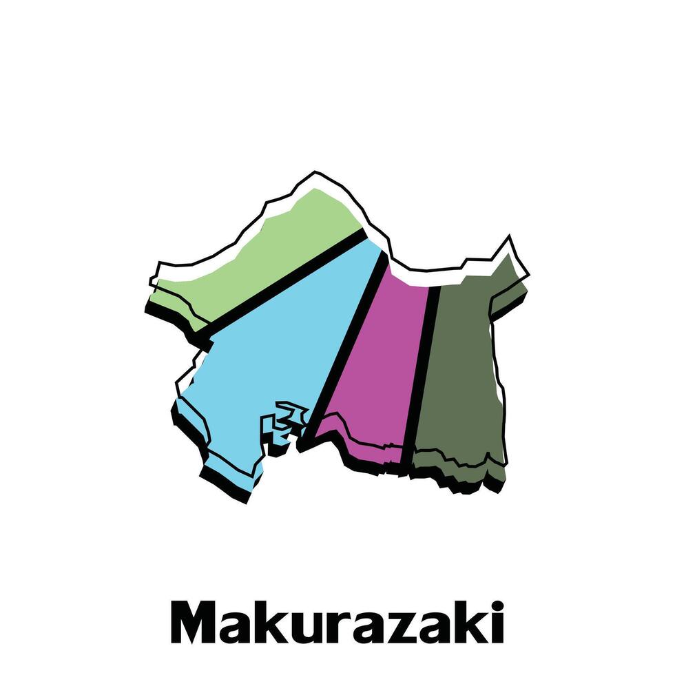 Map of Makurazaki City - Japan map and infographic of provinces, political maps of Japan, region of Japan for your company vector