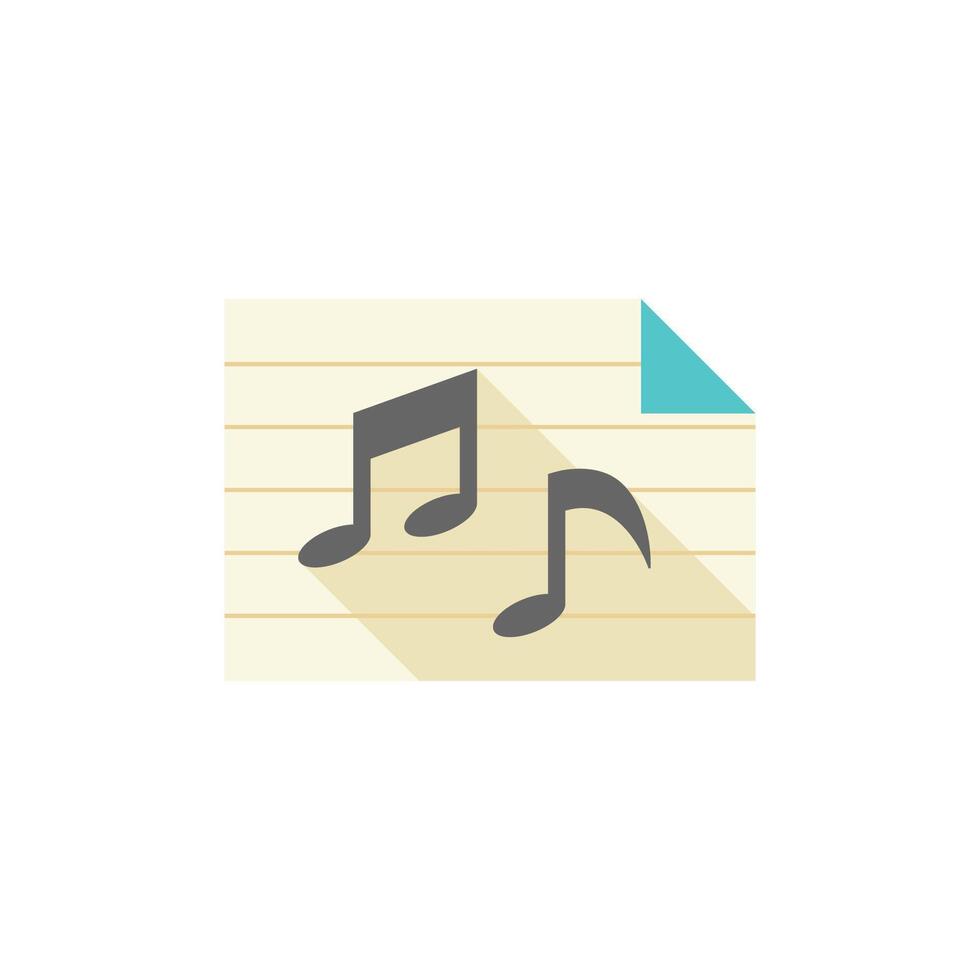 Music notes icon in flat color style. Musical sheets sign crotchets quaver vector