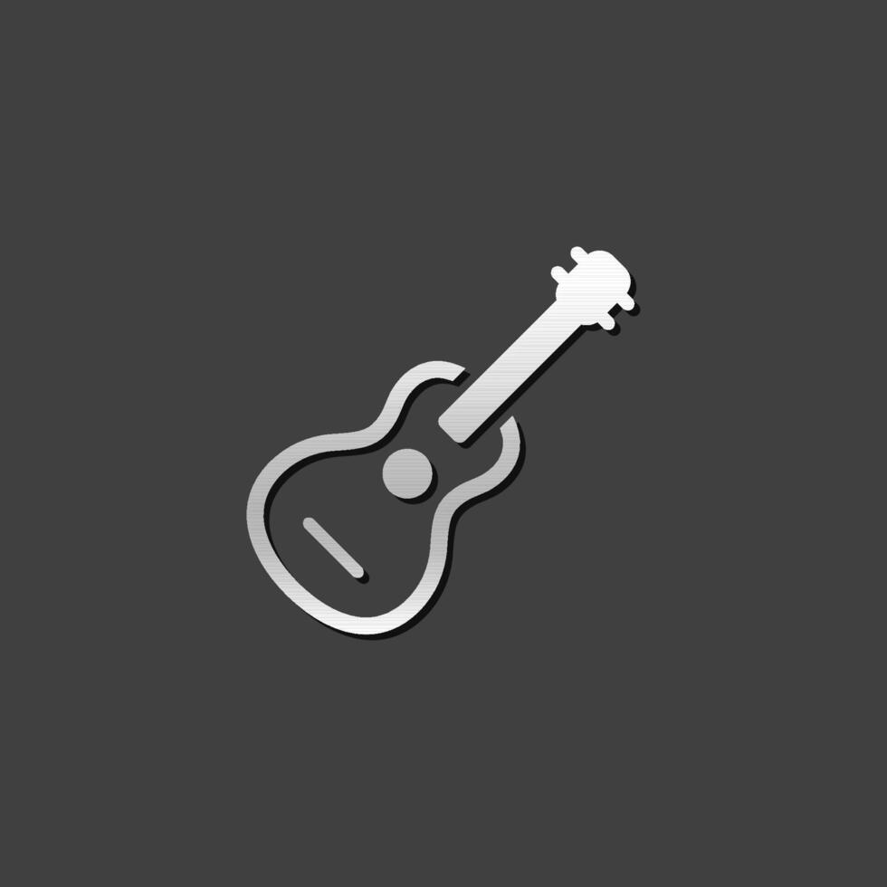 guitarra icono en metálico gris color estilo. música instrumento con cuerda vector