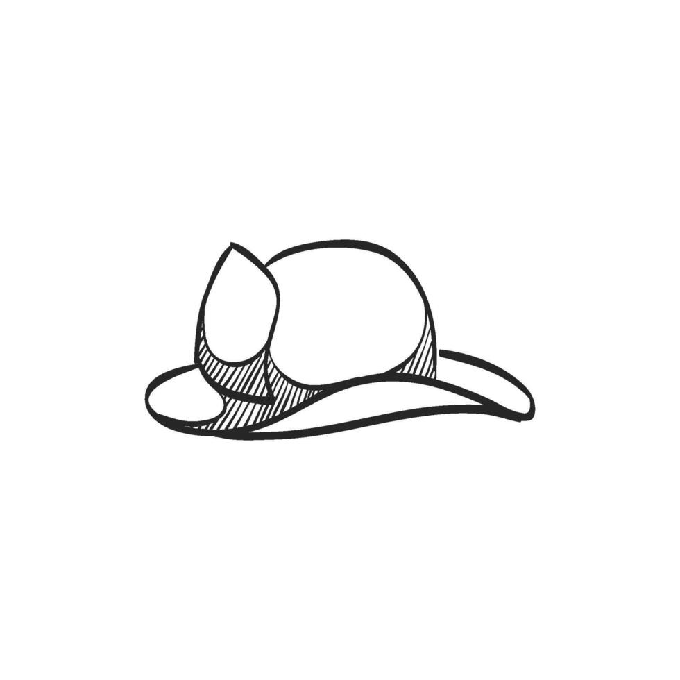 mano dibujado bosquejo icono bombero sombrero vector