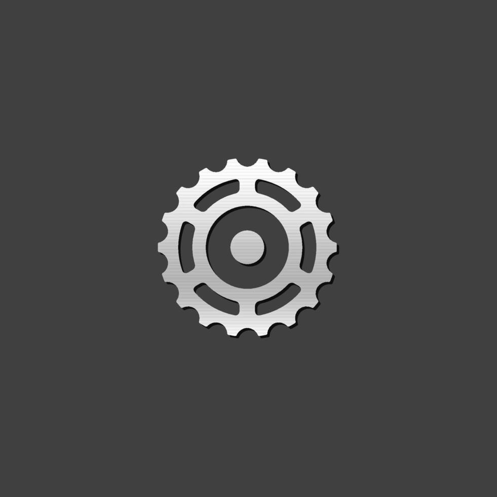 Sprocket icon in metallic grey color style. vector