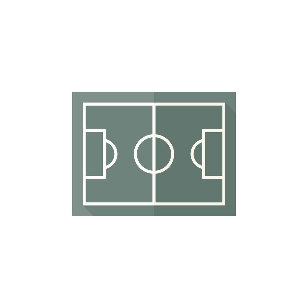 Soccer field icon in flat color style. Sport competition team side line vector
