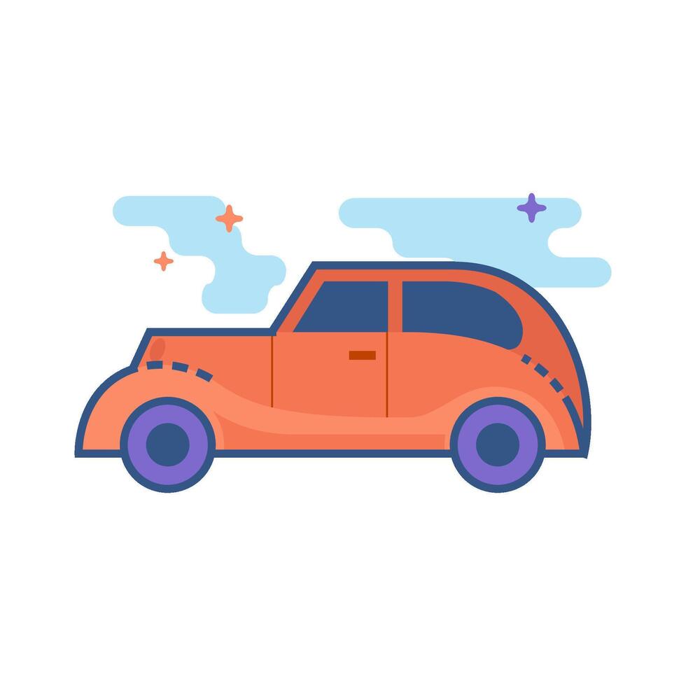 Clásico coche icono plano color estilo vector ilustración