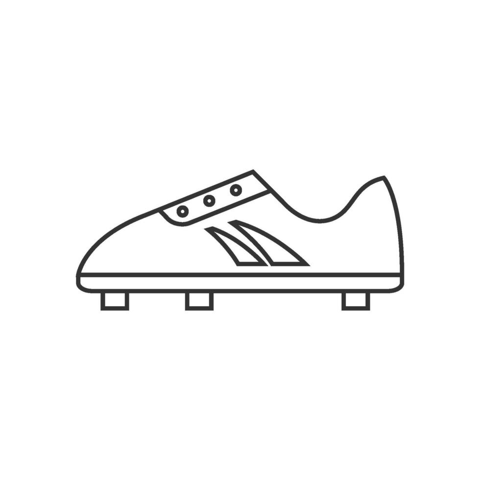 Soccer Shoe icon in thin outline style vector