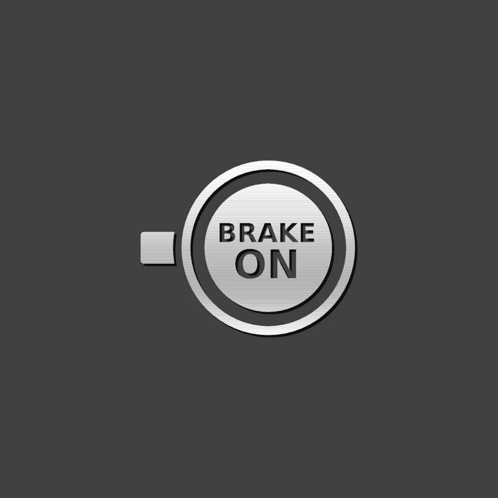 Race brake sign icon in metallic grey color style. Sport transportation automotive vector