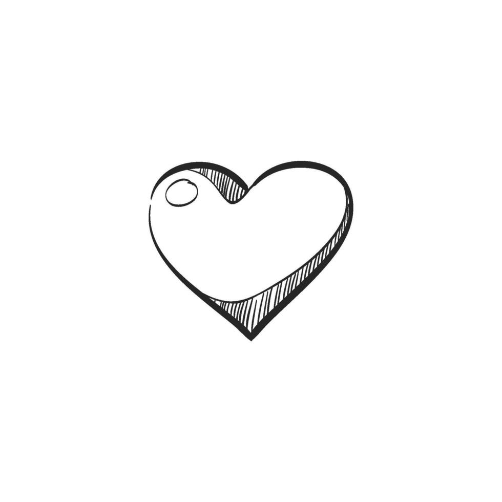 Hand drawn sketch icon heart shape vector
