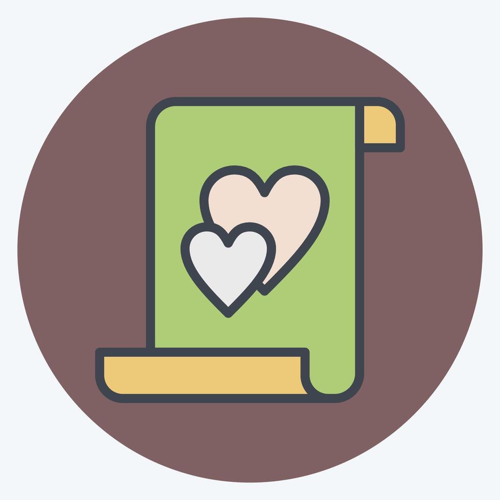 Icon Marriage. related to Ring symbol. color mate style. simple design editable. simple illustration vector