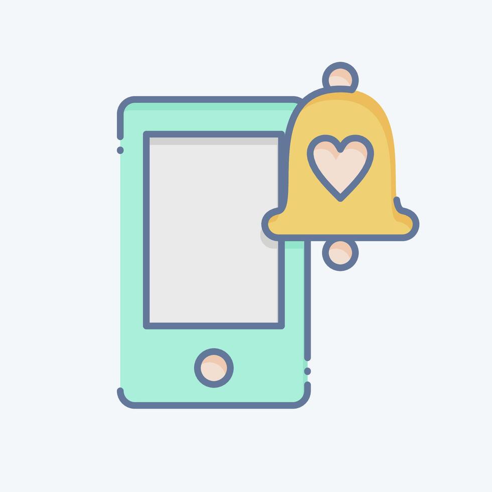 Icon Notification. related to Ring symbol. doodle style. simple design editable. simple illustration vector