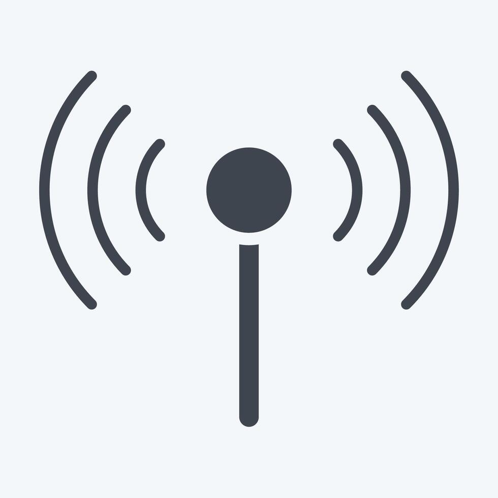 Icon Signal Stream. related to Podcast symbol. glyph style. simple design editable. simple illustration vector