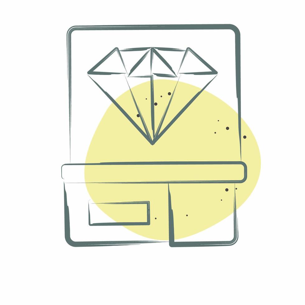 Icon Diamond 2. related to Ring symbol. Color Spot Style. simple design editable. simple illustration vector
