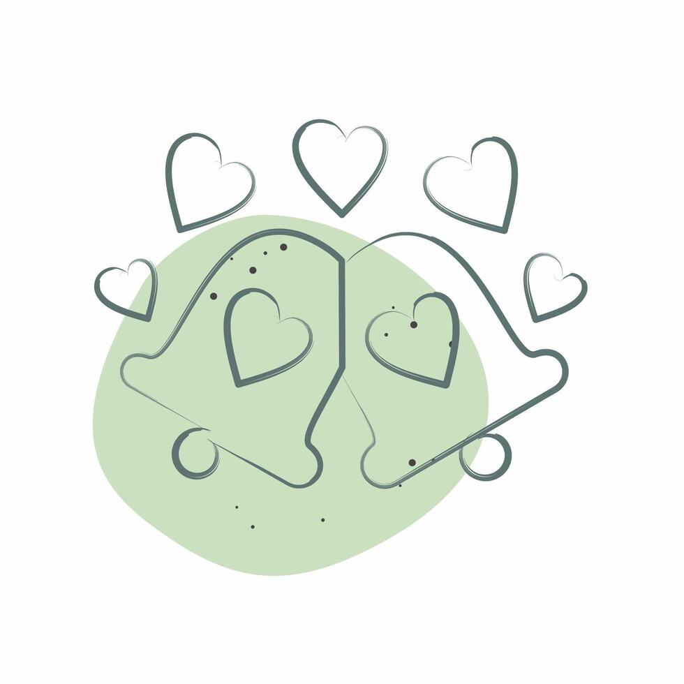Icon Wedding Bells. related to Ring symbol. Color Spot Style. simple design editable. simple illustration vector
