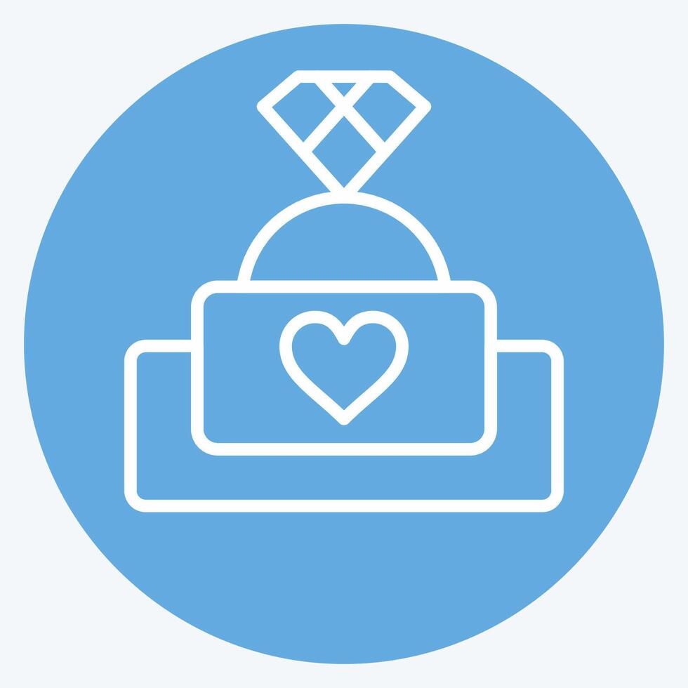 Icon Engagement Ring 2. related to Ring symbol. blue eyes style. simple design editable. simple illustration vector
