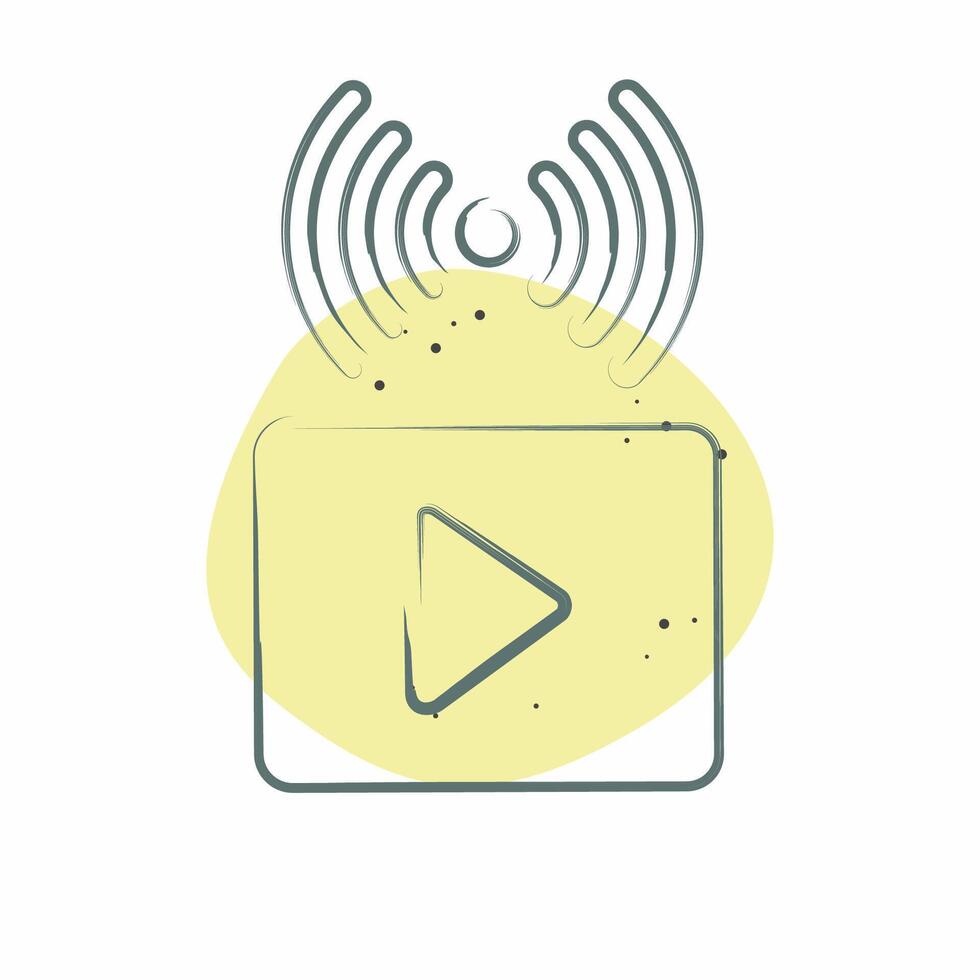 Icon Video Streaming. related to Podcast symbol. Color Spot Style. simple design editable. simple illustration vector