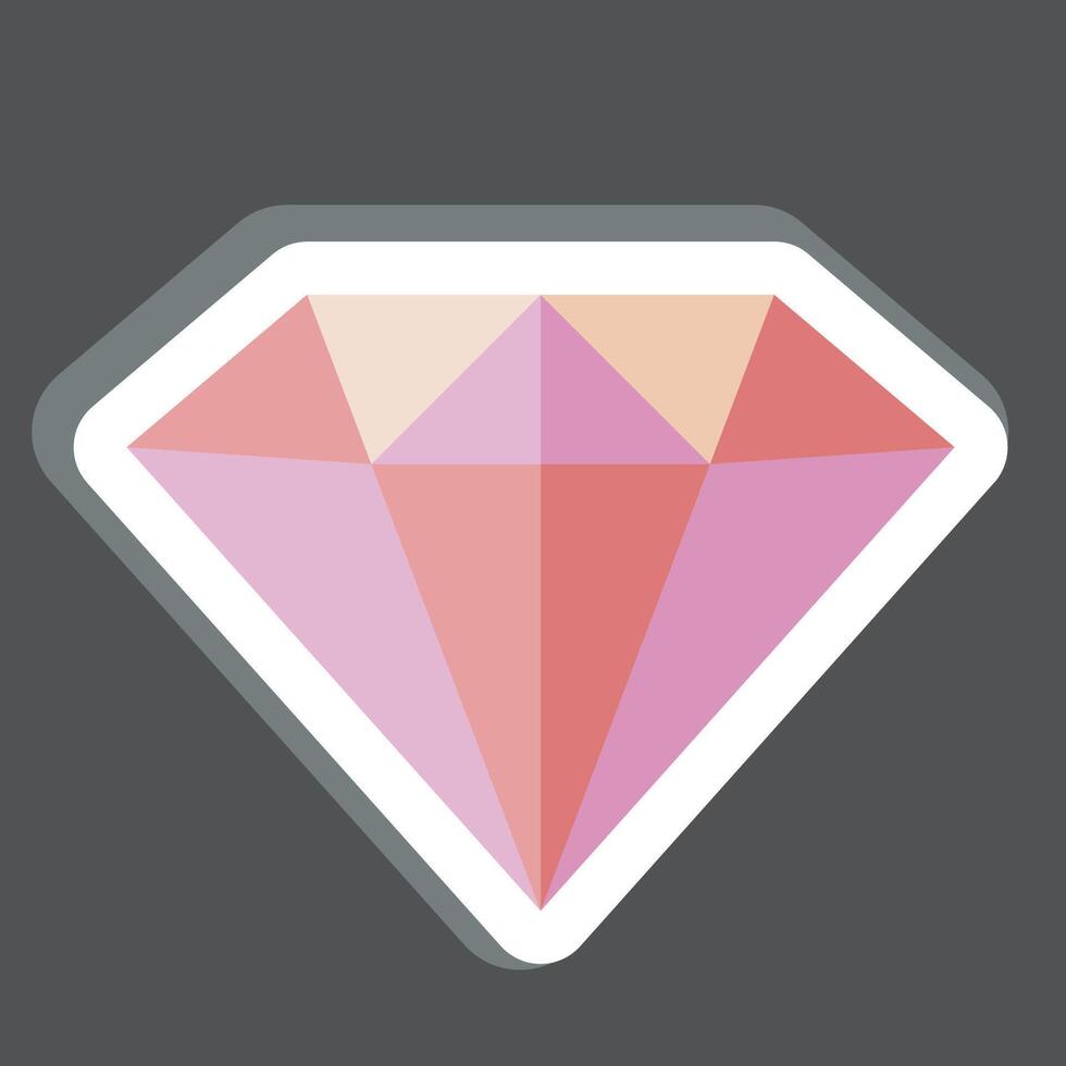 Sticker Diamond. related to Ring symbol. simple design editable. simple illustration vector
