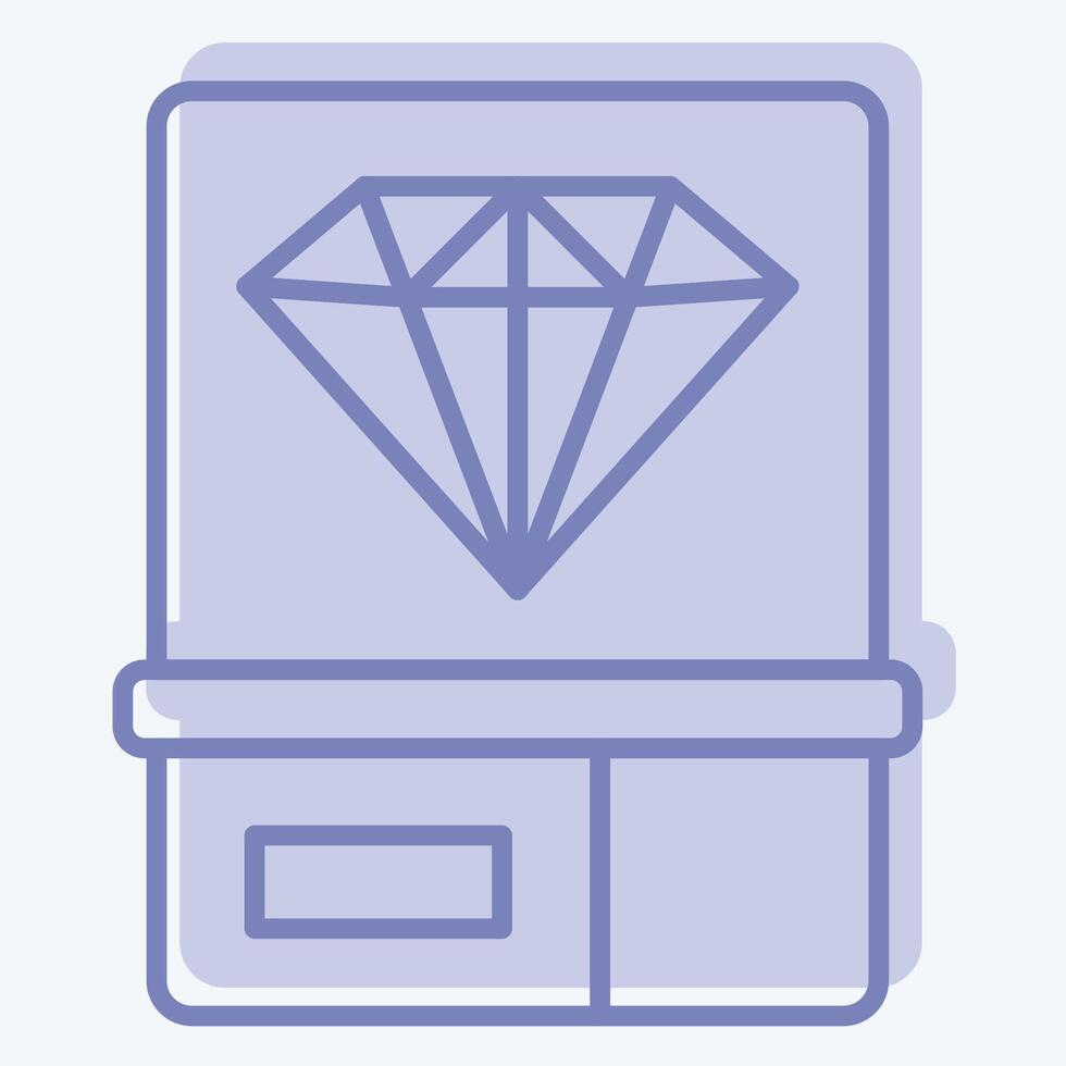 icono diamante 2. relacionado a anillo símbolo. dos tono estilo. sencillo diseño editable. sencillo ilustración vector