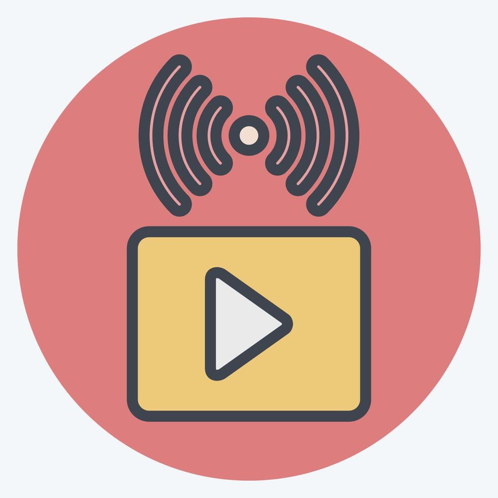 Icon Video Streaming. related to Podcast symbol. color mate style. simple design editable. simple illustration vector