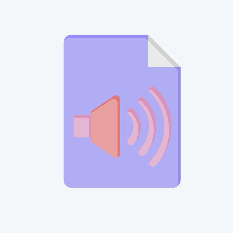 Icon Audio File. related to Podcast symbol. flat style. simple design editable. simple illustration vector