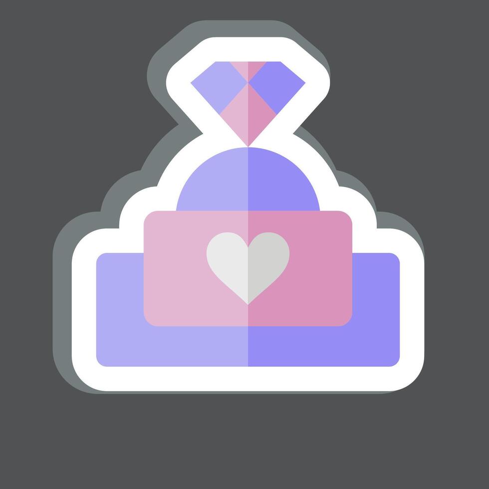 Sticker Engagement Ring 2. related to Ring symbol. simple design editable. simple illustration vector