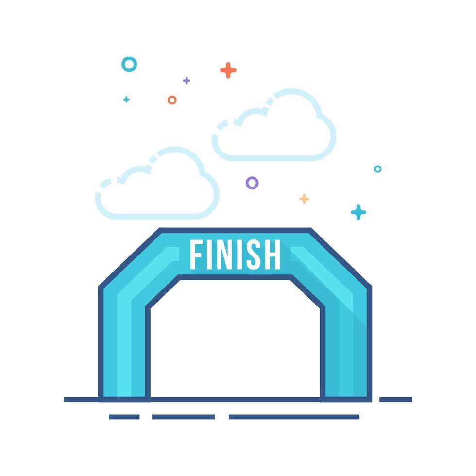 Finish line icon flat color style vector illustration